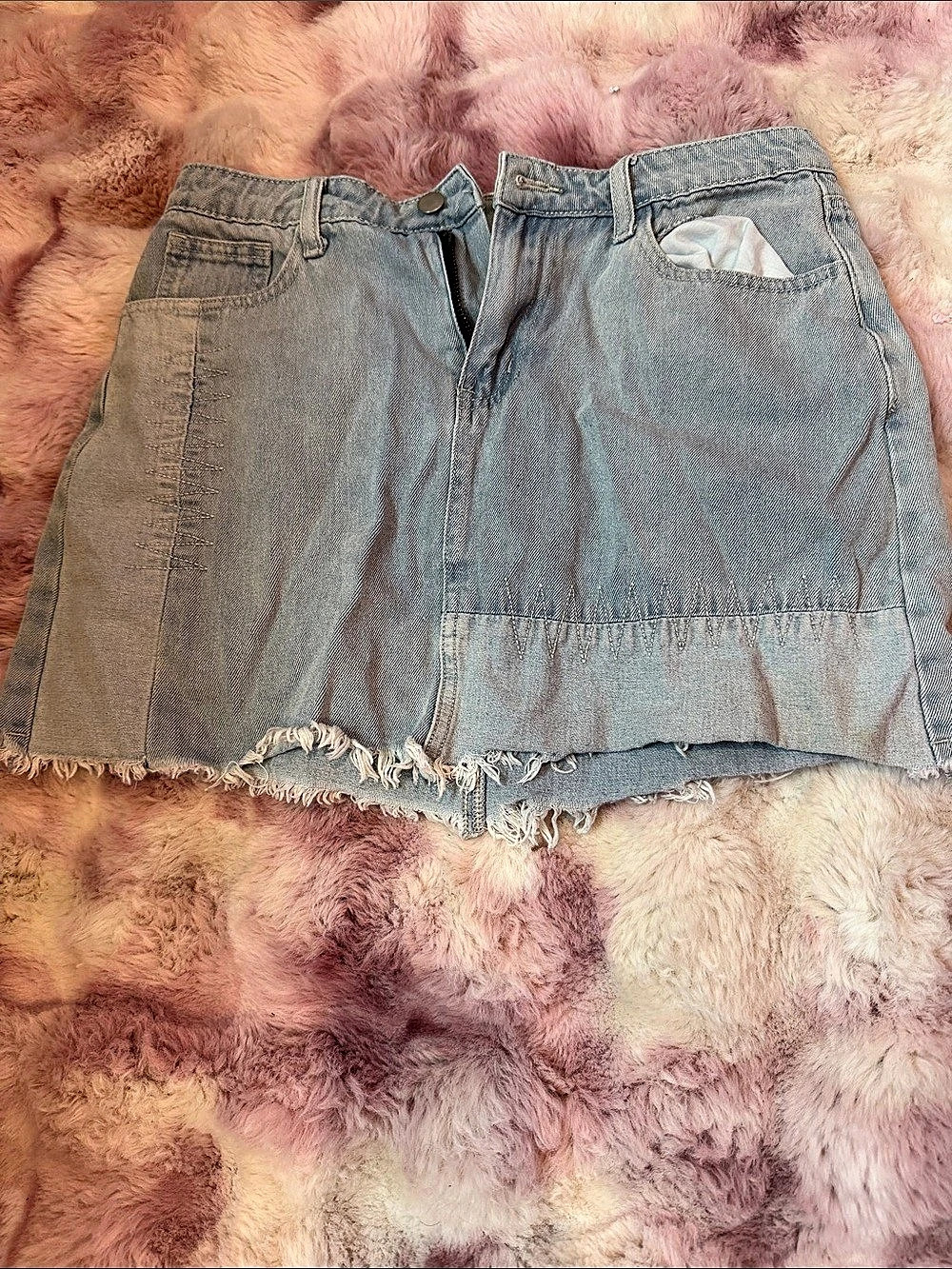 Women's Distressed Denim Shorts in Blue